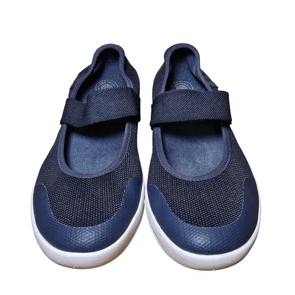 Fitflop Women Uberknit Mary Jane Ballerina 6.5 Flat Slip-on Shoe Comfort Navy - Picture 3 of 8